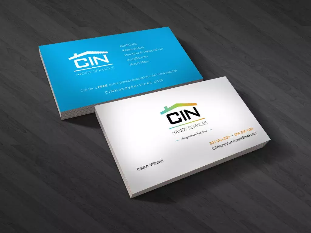 CIN Handy Services perfect business cards designed and printed by ReachMiami